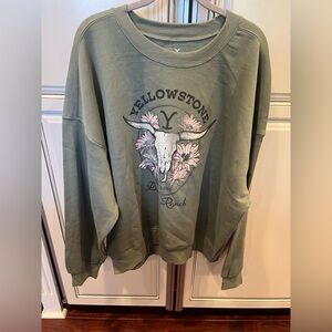Women's Green Yellowstone Dutton Ranch Sweater Pullover